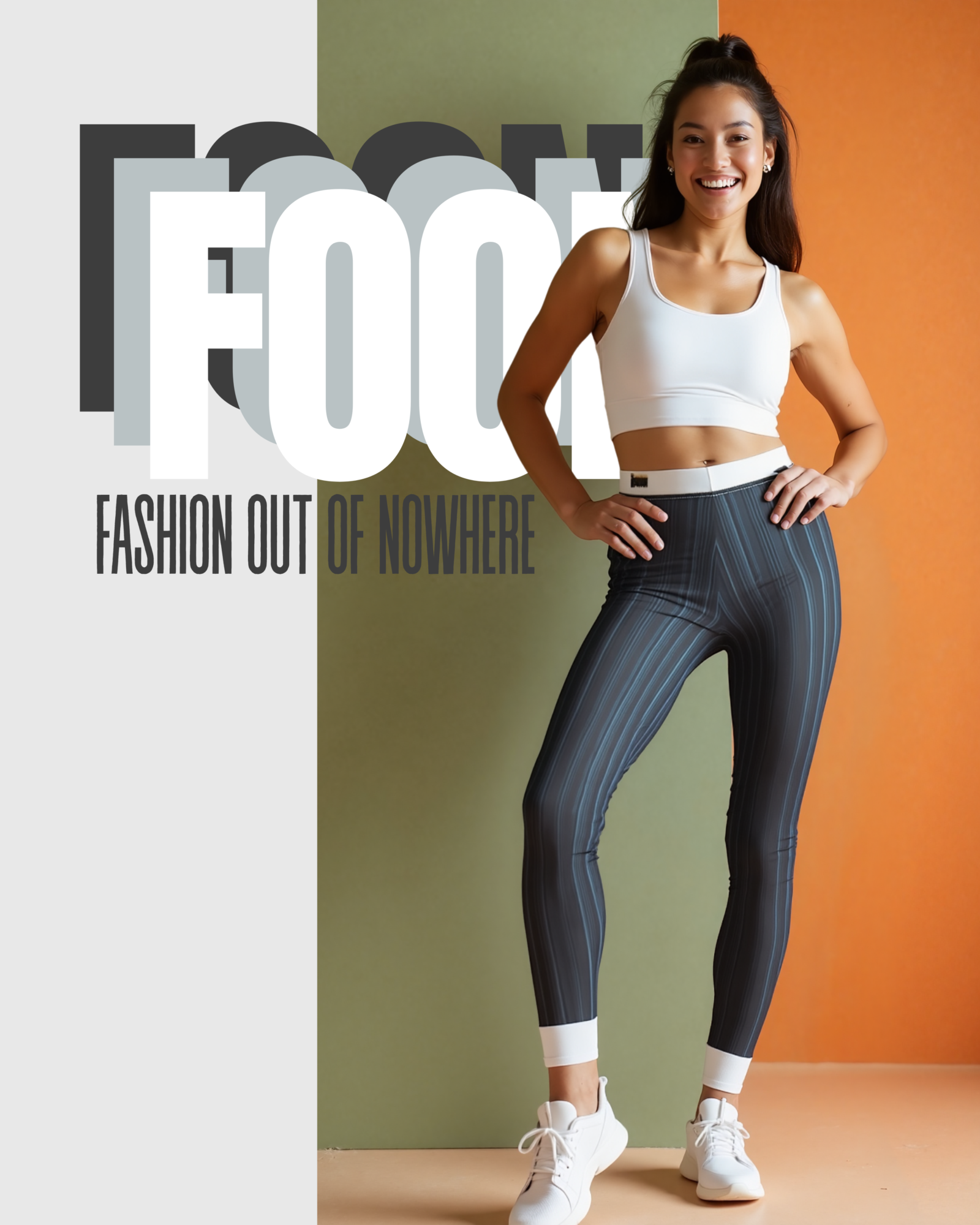 Stylish woman wearing Premium High Waist Leopard Print Yoga Leggings for Women, showcasing unique sustainable fashion.