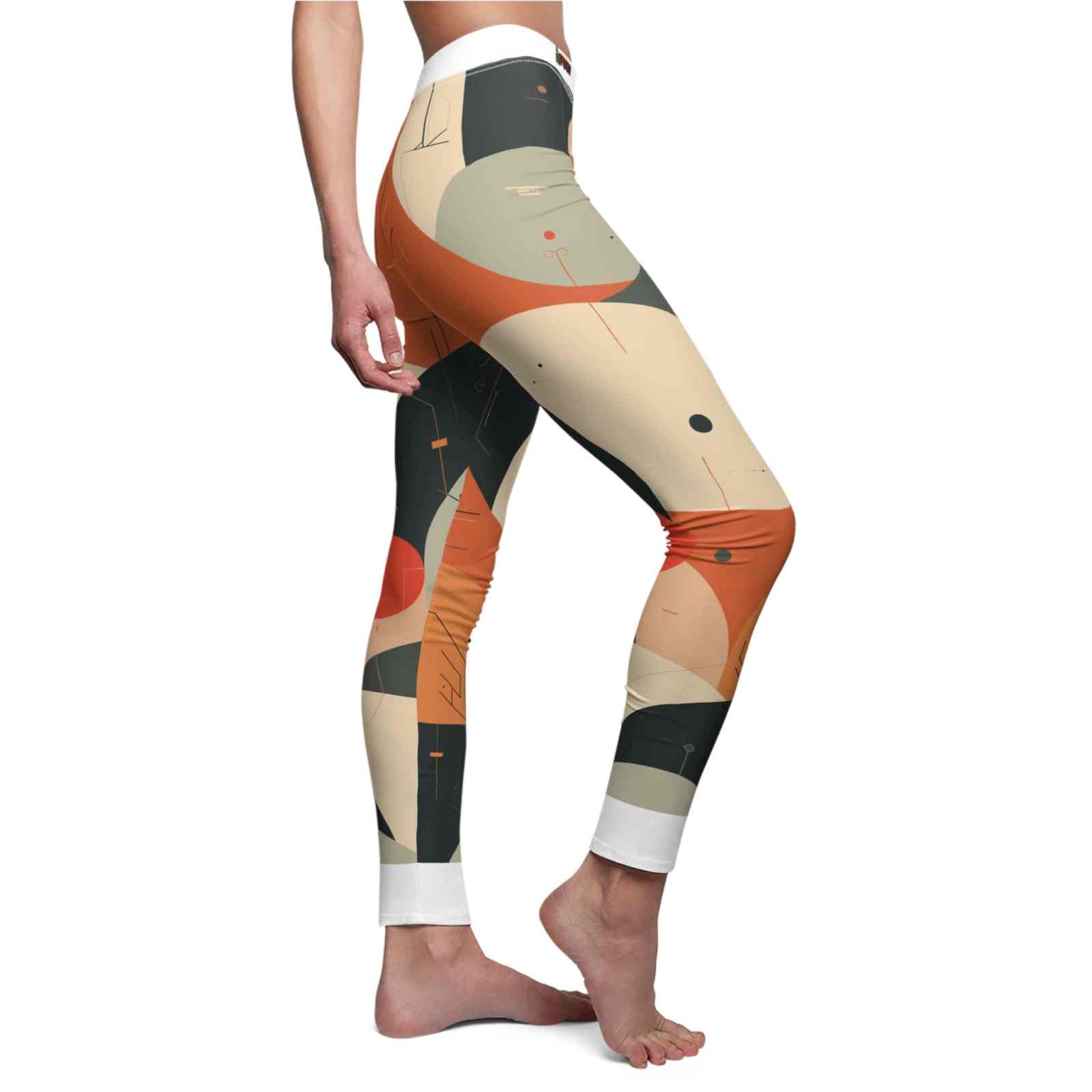 Stylish Women's Leggings featuring a unique art design, showcasing a comfortable all-day fit perfect for fitness and lounge. These statement leggings are designed by Christofffe and offer sport-luxe vibes with high-waist construction, squat-proof capability, and 4-way stretch for excellent mobility. Ideal for any exercise or athleisure look, these seamless gym leggings provide compression and comfort for a stylish workout.