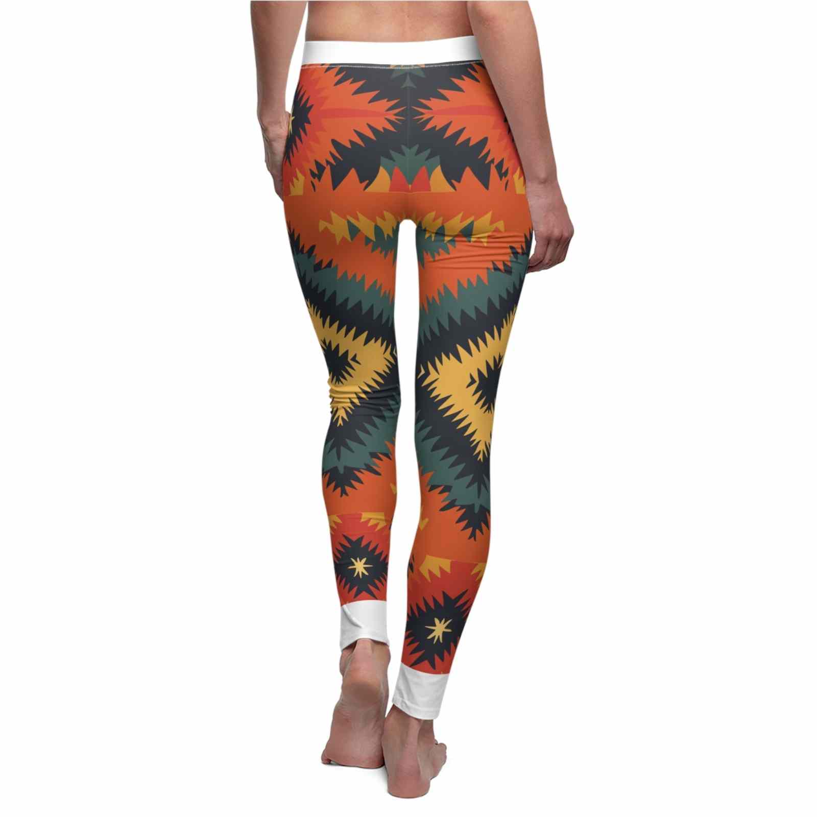 Bunte Unique Designer Leggings für Damen mit abstraktem, nachhaltigem High-Waist Print, perfekt für Yoga und Sport.