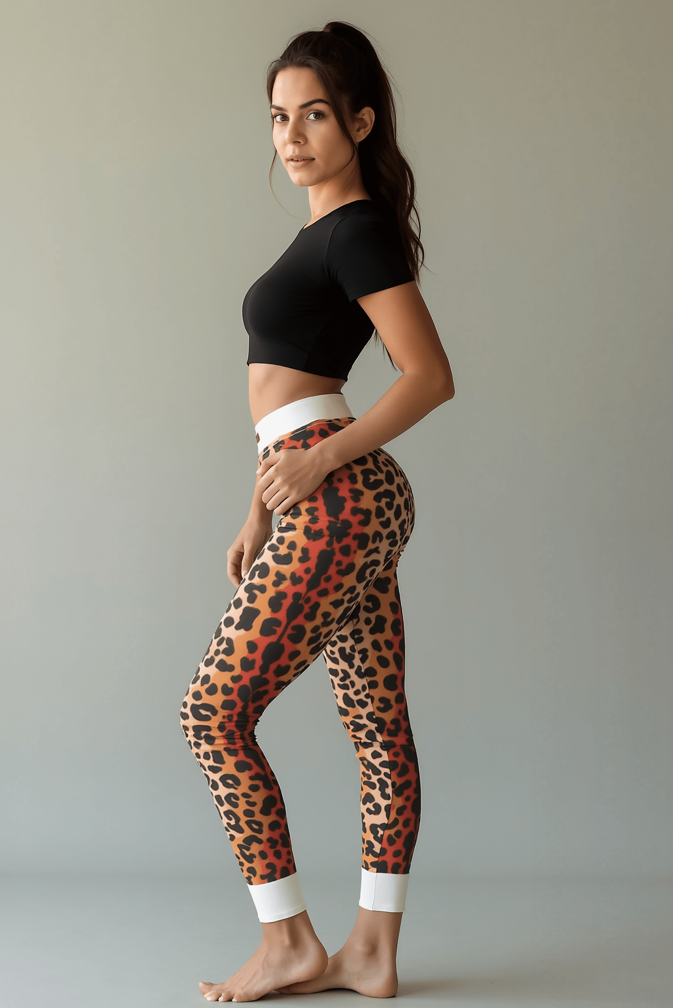 Leopard Print Casual Leggings for Women, Trendy Workout Pants, Fitness Leggings, Fashionable Homewear, Unique Gift for Her - Studio Nowhere All Over Prints
