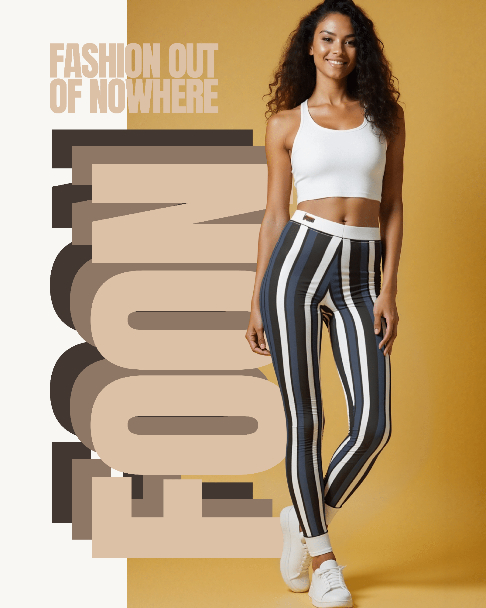 Stylish Striped Leggings for Everyday Comfort, Casual Wear, Athletic Performance, Yoga Classes, Women's Fashion - Studio Nowhere All Over Prints