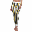Chic Women's Casual Leggings with Stripes, stylish fitness apparel featuring high-waist design and vibrant colors. These statement leggings by a renowned designer blend sport-luxe style with comfort, making them perfect for everyday wear. Designed to be squat-proof, these leggings offer 4-way stretch, ensuring a snug fit while providing support as compression leggings. Ideal for gym workouts or casual outings, these seamless, athleisure leggings elevate any wardrobe.