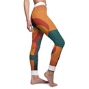 Stylish Women's Casual Leggings, AOP Print Activewear, Trendy Workout Leggings, Unique Gift for Her, Colorful Fashion Bottoms. These designer leggings feature a vibrant geometric pattern, designed for comfort and style, making them perfect sport-luxe leggings for any workout. High-waist and squat-proof, they offer 4-way stretch and compression, ensuring a seamless fit that is ideal for gym sessions and athleisure wear.