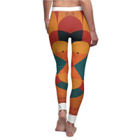 Stylish Women's Casual Leggings, AOP Print Activewear, Trendy Workout Leggings, Unique Gift for Her, Colorful Fashion Bottoms. Showcasing a captivating design, these seamless leggings provide a flexible fit, high-waist construction, and durability, making them perfect compression leggings. Ideal for gym workouts and chic athleisure outfits, these squat-proof leggings combine fashion and functionality effortlessly.
