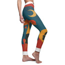 Vibrant Women's Casual Leggings - Bold Art Print, Yoga, Workout, Lounge, Gift for Her - close-up of leggings featuring bold graphic design on the side.