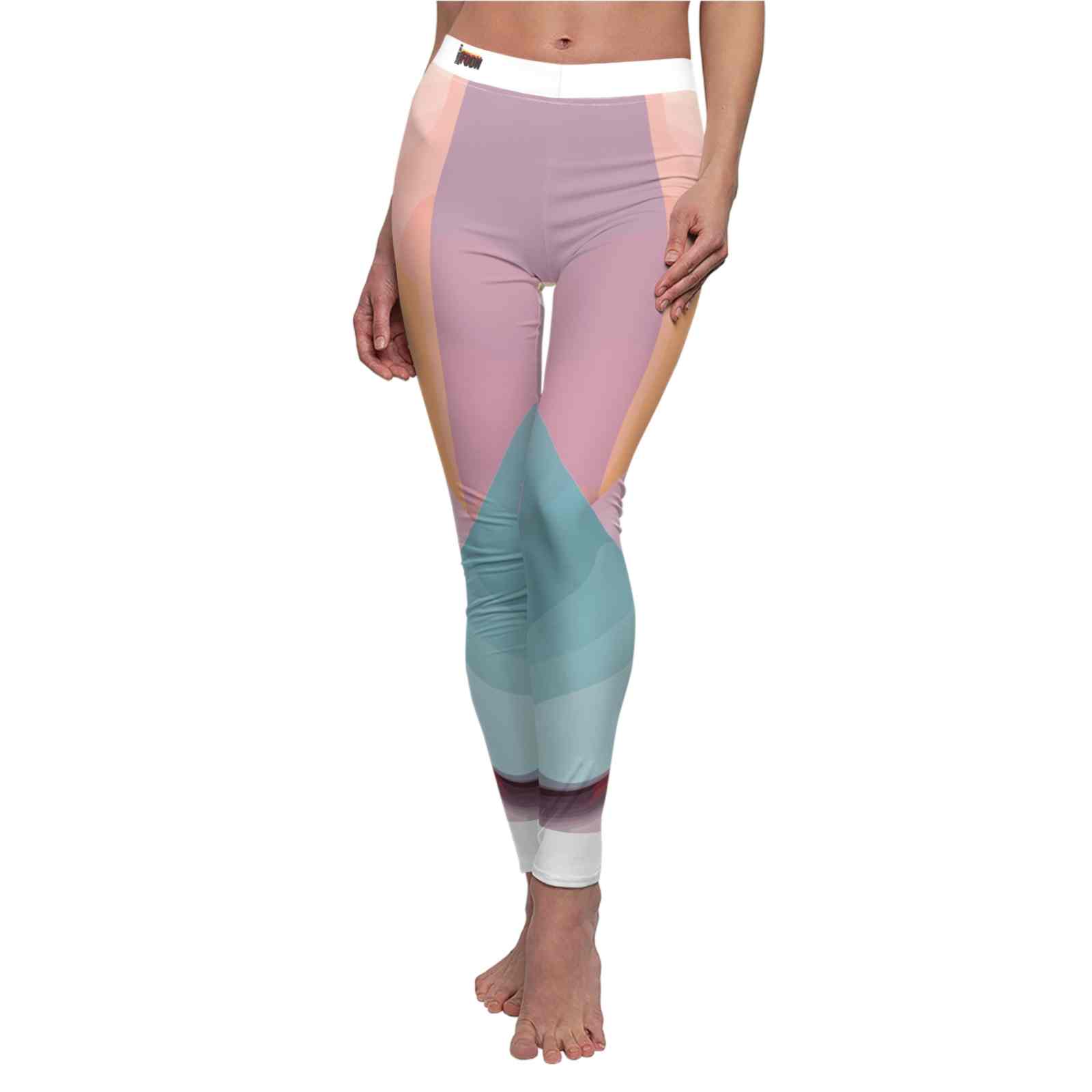 Trendy Women's High Waist Yoga Leggings – Sustainable Designer Activewear with Unique Abstract Print