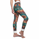 Vibrant Kaleidoscope Women's Leggings showcase a colorful design ideal for fashion-forward individuals. The high-waist construction ensures a flattering fit while being squat-proof and seamless. Perfect for gym sessions or casual outings, these designer leggings combine sport-luxe style with functionality, offering 4-way stretch and compression features that make these athleisure leggings a must-have.