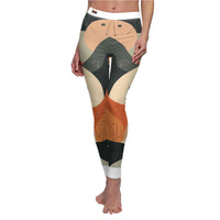 Stylish Women's Leggings featuring a unique art design, perfect for casual wear. These statement leggings are designed for both fitness and lounge, offering a comfortable all-day fit. With designer leggings style, these high-waist leggings provide a flattering look while being squat-proof and made from 4-way stretch material. Enjoy the benefits of compression technology along with seamless construction for maximum comfort, making them ideal gym leggings and versatile athleisure leggings.