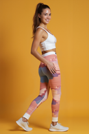 Chic Women's Casual Leggings in a vibrant design featuring a side view, perfect for yoga and loungewear. These statement leggings from designer Christofffe are high-waist leggings offering comfort and style. With their squat-proof and seamless construction, they are ideal for any gym session or athleisure look. Experience the luxury of 4-way stretch and compression in these stylish sport-luxe leggings.