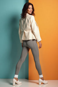 Back view of a woman wearing Stylish Women's Casual Leggings, featured by Printify, combining comfort and style for any occasion.
