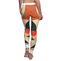 Back view of Stylish Women's Leggings with an artistic design, blending comfort and style for casual wear. These high-waist leggings are crafted for performance, featuring squat-proof technology and a 4-way stretch. Perfect for fitness enthusiasts and athleisure lovers alike, these statement leggings by Christofffe ensure a snug fit while maintaining a chic look, making them essential gym leggings for your wardrobe.