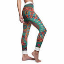 Explore women's Boho patterned leggings that combine casual chic activewear with vibrant design. These high-waist leggings feature unique patterns by a star designer, making them perfect as statement leggings. With a comfortable fit, these sport-luxe leggings are made from compression material, ensuring they are squat-proof and perfect for any workout. The 4-way stretch leggings provide freedom of movement, while seamless design enhances comfort, making them ideal gym leggings for any athleisure outfit.