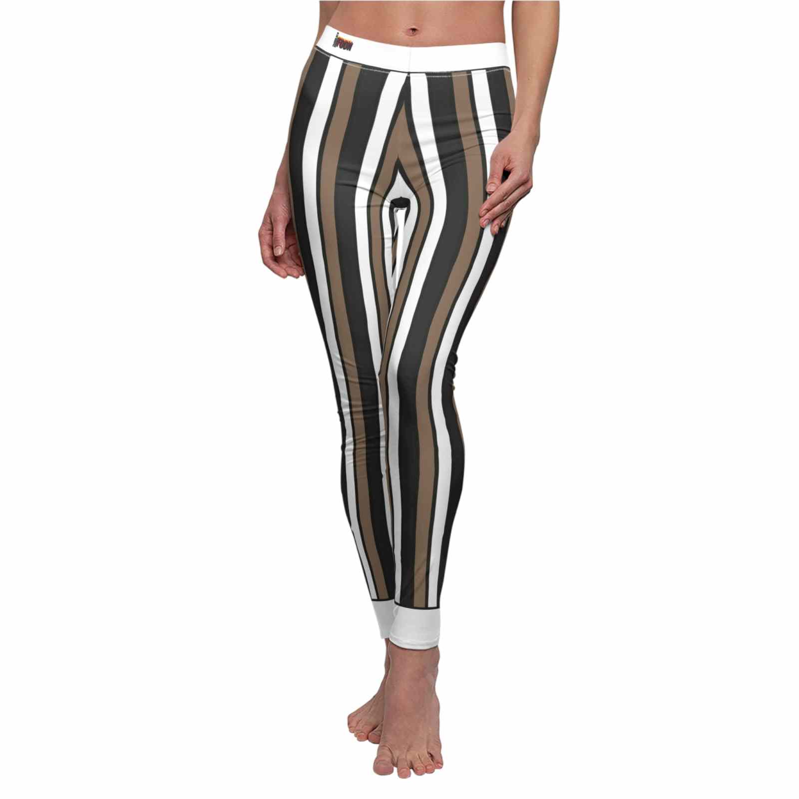Chic Striped High Waist Women's Premium Yoga Leggings - Sustainable Stylish Sportswear