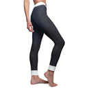 Model wearing Designer Women's High Waist Yoga Leggings in a vibrant leopard print, highlighting style and comfort during yoga sessions.