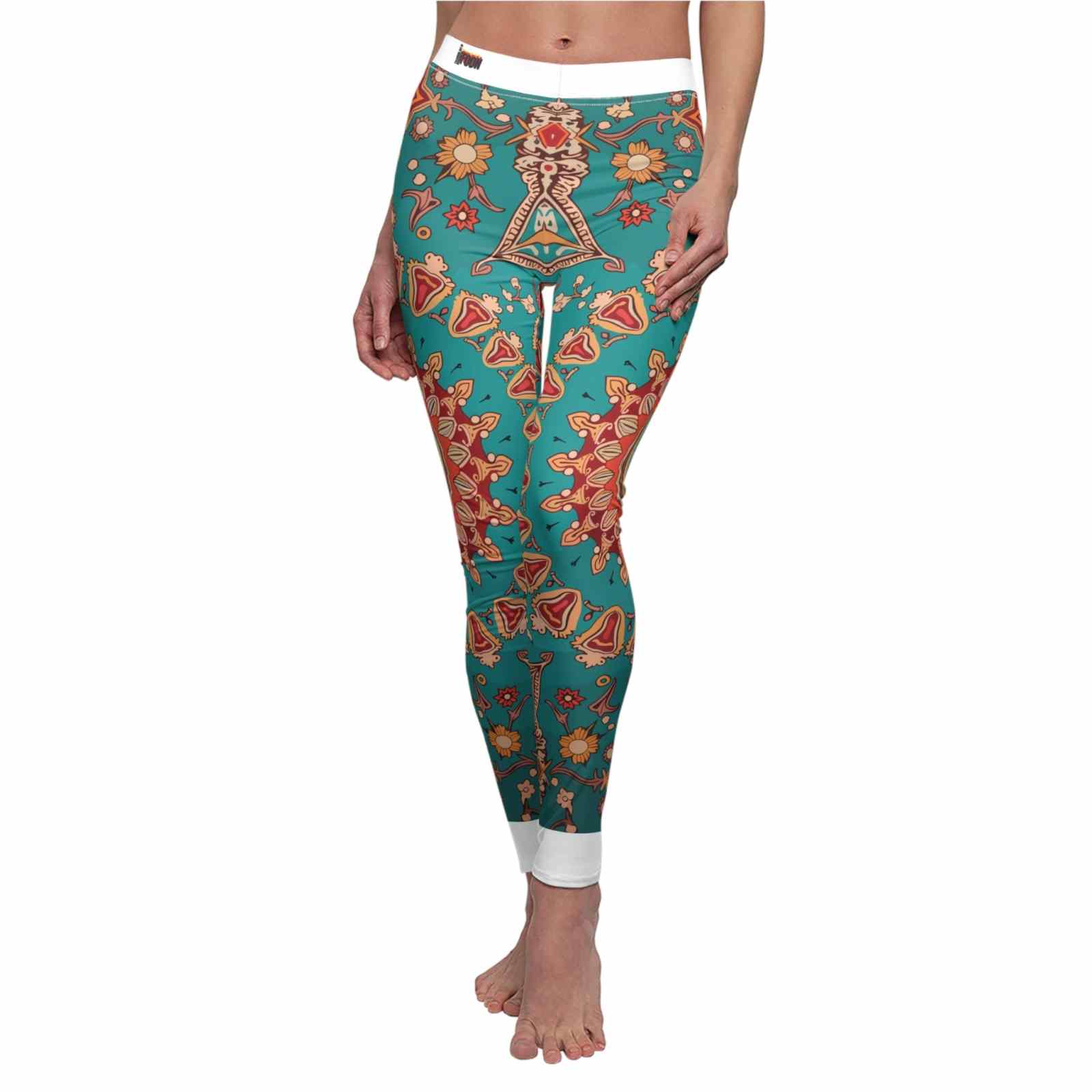 Vibrant Boho Designer Leggings for Women, Sustainable High Waist Yoga & Workout Pants