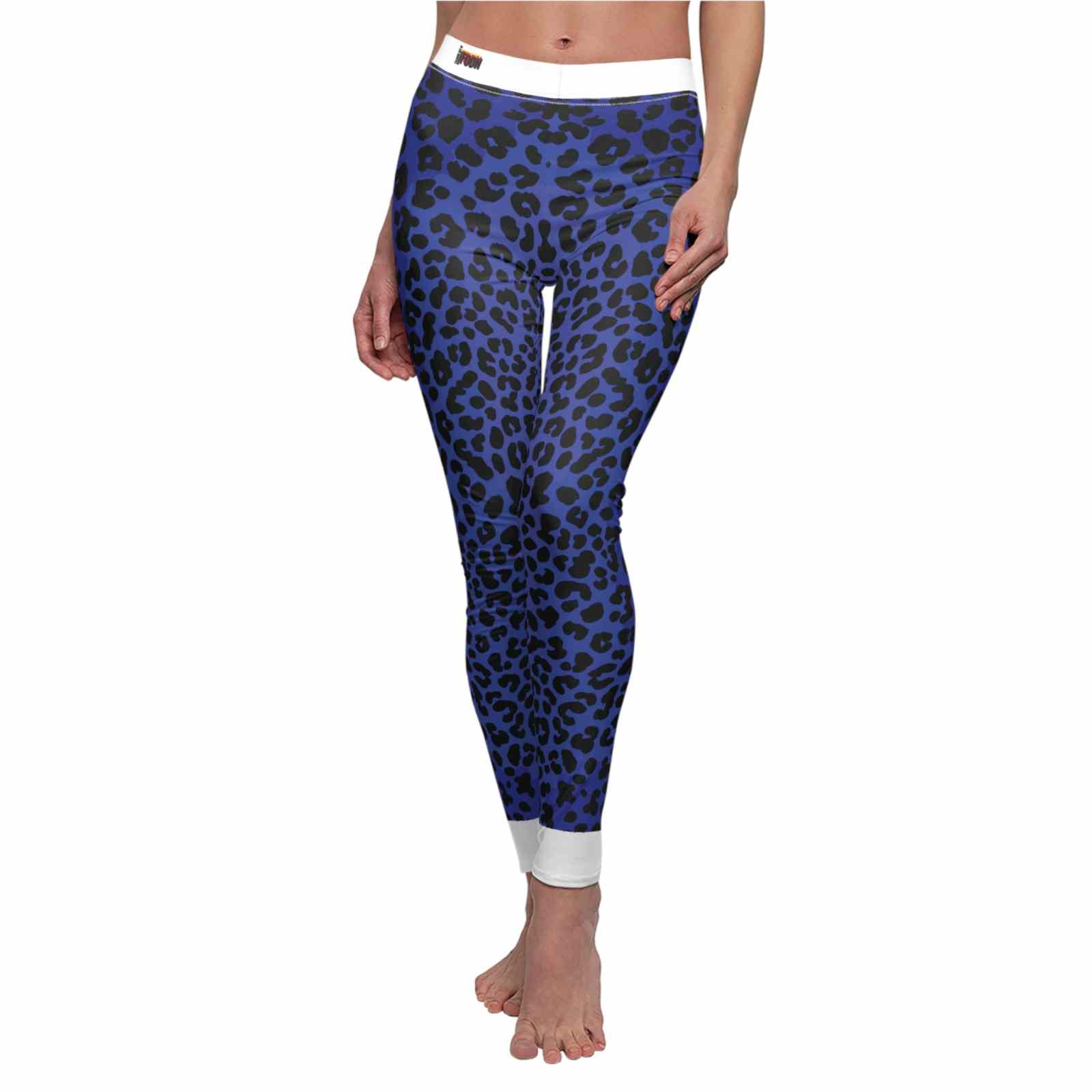 Women's Blue Leopard Print High Waist Leggings - Premium Sustainable Yoga and Sport Wear