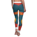 Vibrant Women's Casual Leggings - Bold Art Print, Yoga, Workout, Lounge, Gift for Her - back view of leggings with vibrant colors and textures.