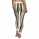 Chic Women's Casual Leggings with Stripes, highlighting a stunning view from the back. These sport-luxe leggings are designed for both fashion and function, offering high-waist support with compression. Enjoy the seamless comfort of these squat-proof leggings that provide flexibility with 4-way stretch, making them perfect for your active lifestyle or casual streetwear.