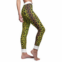 Fierce Leopard Print Leggings for Women showcasing a stylish design ideal for activewear, featuring a high waist, perfect fit for yoga and gym workouts. These statement leggings are not just trendy; they're also squat-proof and come with a 4-way stretch for ultimate comfort. Part of the designer leggings collection, they blend athleisure style with functionality for the modern woman.