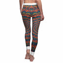 Back view of Colorful Bohemian Leggings for Everyday Comfort, Stylish Activewear, Unique Gift Ideas, Festival Wear, Cozy Loungewear, highlighting their intricate pattern. These sport-luxe leggings are high-waist and compression-enhanced, ensuring they remain squat-proof and flattering, perfect for any workout. Incorporate these seamless, 4-way stretch leggings into your gym routine or everyday outfit for a trendy athleisure look.