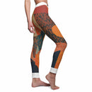 Side view of Vibrant Women's Casual Leggings showcasing a stunning pattern, designed for style and performance. These sport-luxe leggings feature a high-waist cut and are squat-proof, providing a flattering fit while being seamless and made for 4-way stretch. Compression leggings suited for gym workouts or casual outings, perfect for athleisure fashion.