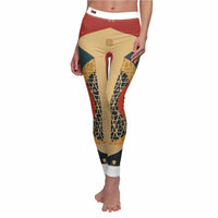 Close-up view of Artistic Women's Casual Leggings, highlighting the unique print and stylish fit that makes it ideal for yoga and casual outings.