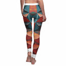 A back view of stylish abstract print leggings for women, revealing the unique design that makes them stand out. These seamless leggings are high-waist and provide excellent support, perfect for those looking for comfortable and fashionable gym leggings.