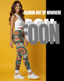 Bohemian Patterned Casual Leggings worn by a model, showcasing trendy activewear perfect for yoga or workout sessions.