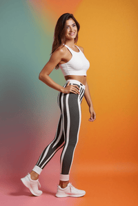 Chic Striped Casual Leggings for Women, Stylish Athleisure Pants, Comfy Workout Leggings, Trendy Fashion Leggings, Perfect for Yoga or [...] - Studio Nowhere All Over Prints