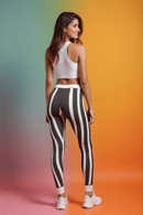 Chic Striped Casual Leggings for Women, Stylish Athleisure Pants, Comfy Workout Leggings, Trendy Fashion Leggings, Perfect for Yoga or [...] - Studio Nowhere All Over Prints