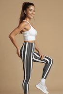 Chic Striped Casual Leggings, Stylish Activewear, Comfortable Lounge Pants, Unique Workout Leggings, Trendy Fashion, Gift for Her - Studio Nowhere All Over Prints