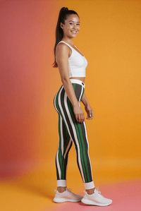 Chic Striped Leggings for Women, Casual Wear, Activewear, Yoga Pants, Trendy Loungewear, Everyday Comfort, Fashionable Athleisure - Studio Nowhere All Over Prints