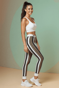 Chic Striped Women's Casual Leggings, Stylish Leggings, Fitness Wear, Daily Comfy Leggings, Trendy Loungewear, Gifts for Her, Yoga Pants - Studio Nowhere All Over Prints