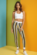 Chic Women's Casual Leggings with Stripes, Stylish Fitness Apparel, Trendy Activewear, Perfect for Everyday Wear, Vibrant Leggings for [...] - Studio Nowhere All Over Prints