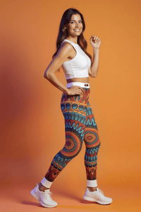 Colorful Bohemian Leggings, Vibrant Yoga Pants, Festival Attire, Casual Wear, Unique Print Activewear, Gift for Her - Studio Nowhere All Over Prints