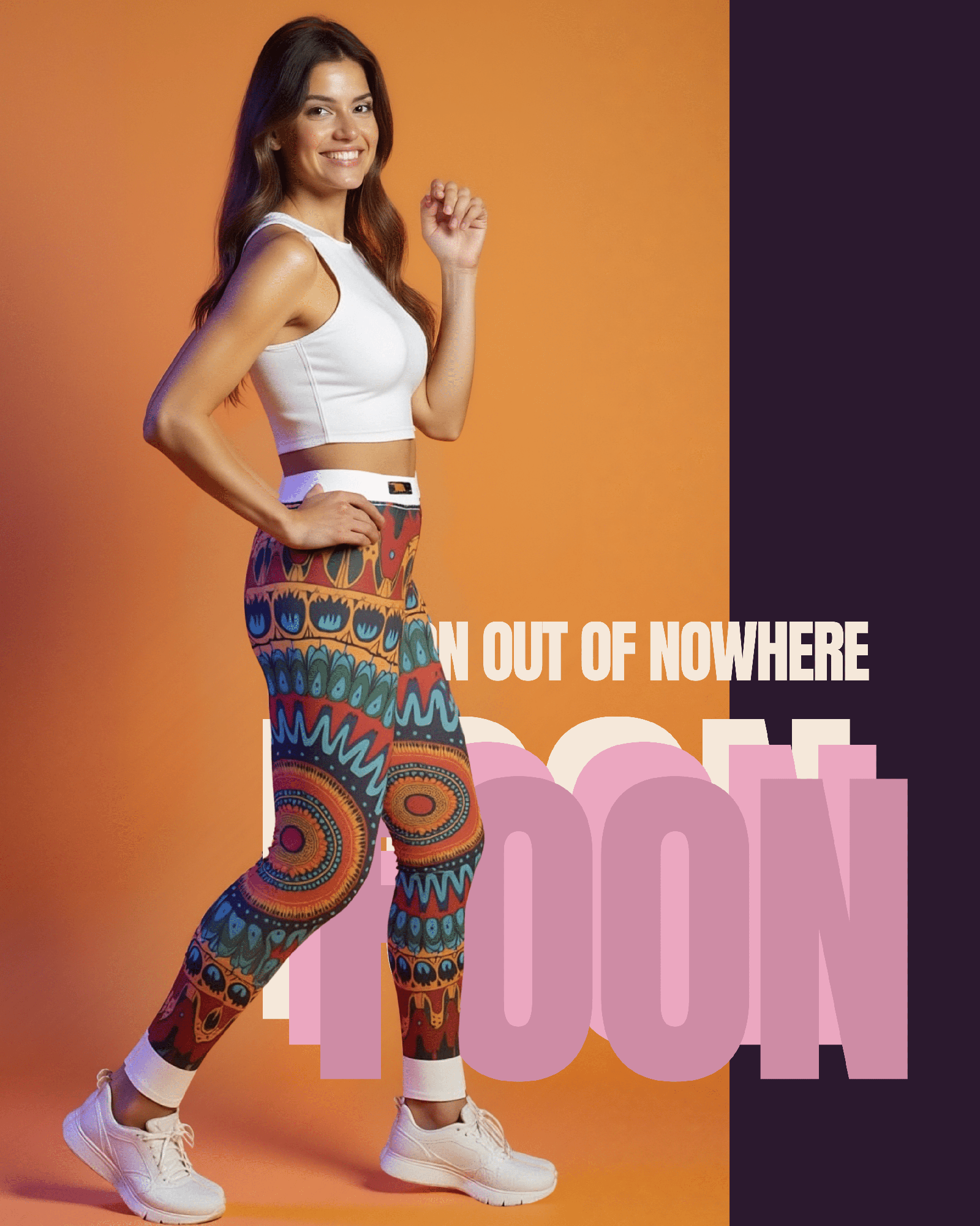 Colorful Designer Leggings for Women - Unique High Waist Yoga Pants - Sustainable Printed Activewear