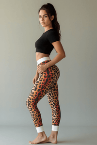Leopard Print Casual Leggings for Women, Trendy Workout Pants, Fitness Leggings, Fashionable Homewear, Unique Gift for Her - Studio Nowhere All Over Prints