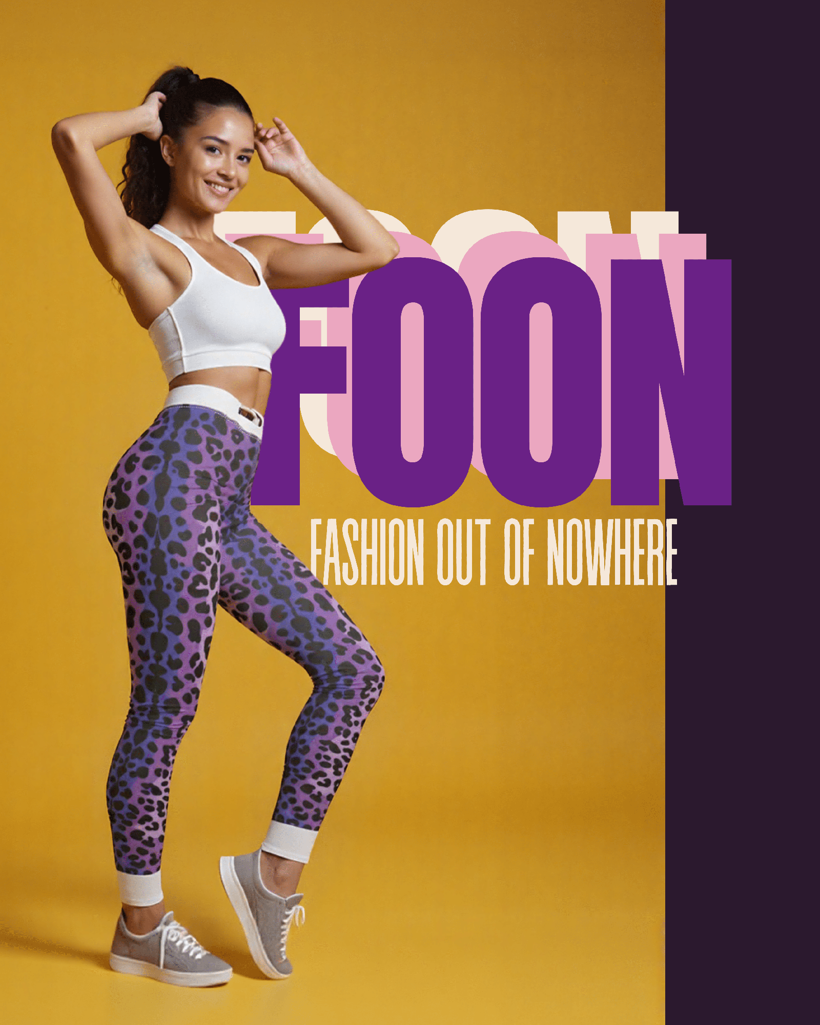 Trendy High Waist Purple Leopard Print Leggings for Women | Sustainable Designer Activewear