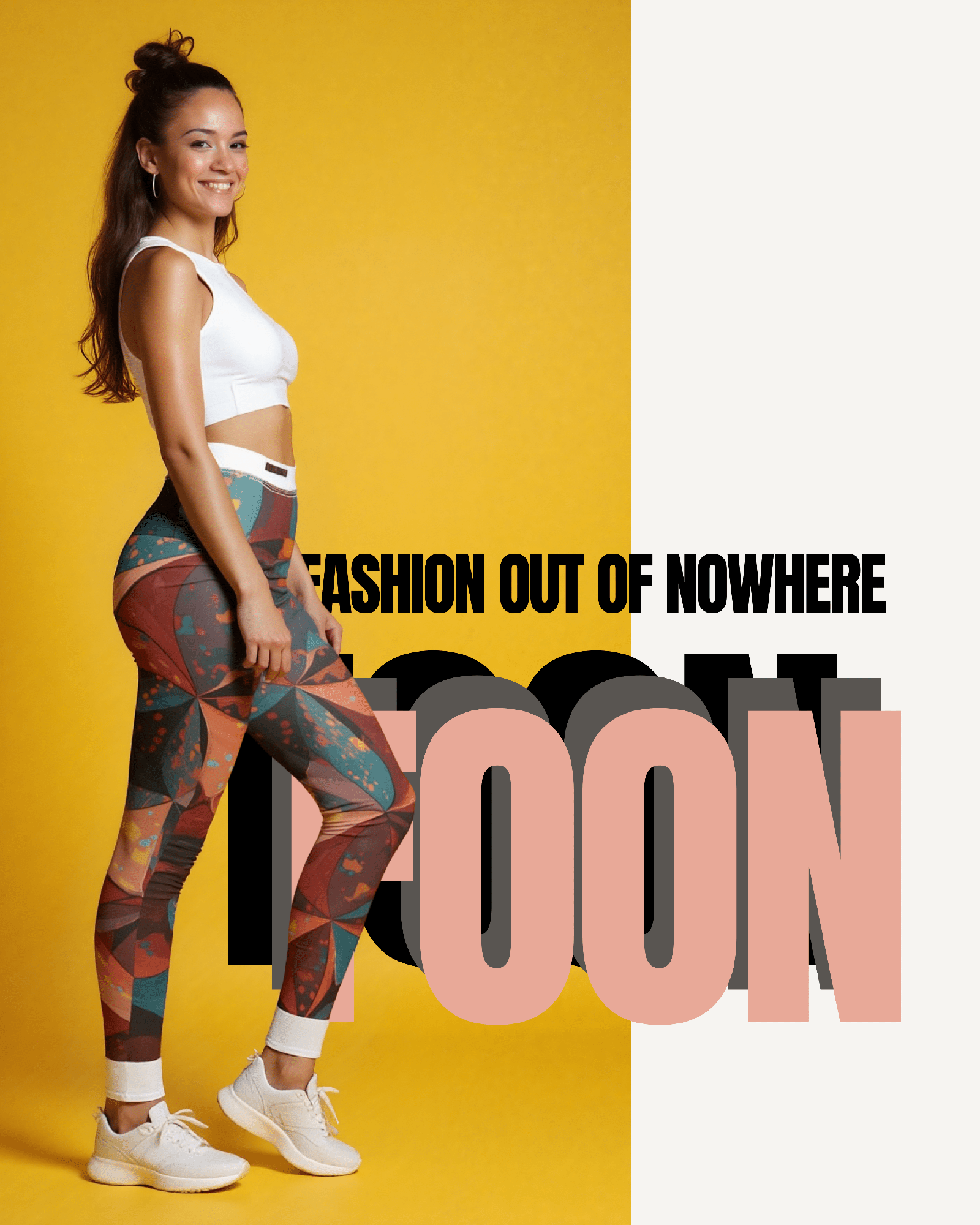 Unique Designer Yoga Leggings for Women - High Waist, Abstract Print, Sustainable, Casual Wear