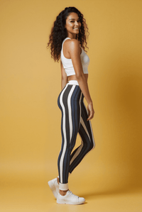 Stylish Striped Leggings for Everyday Comfort, Casual Wear, Athletic Performance, Yoga Classes, Women's Fashion - Studio Nowhere All Over Prints