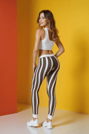 Stylish Striped Women's Casual Leggings, Yoga Pants, Athleisure Wear, Fitness Bottoms, Trendy Activewear, Everyday Comfort Leggings - Studio Nowhere All Over Prints