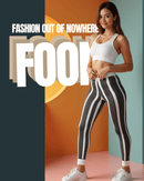 Stylish Women's Cut & Sew Black Striped Leggings, Casual Comfort Pants, Trendy Activewear, Unique Fashion Leggings, Gift for Her - Studio Nowhere All Over Prints