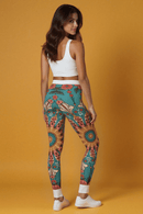 Vibrant Floral Women's Leggings, Comfortable Activewear, Unique Workout Pants, Stylish Yoga Leggings, Colorful Casual Wear - Studio Nowhere All Over Prints