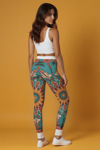 Vibrant Floral Women's Leggings, Comfortable Activewear, Unique Workout Pants, Stylish Yoga Leggings, Colorful Casual Wear - Studio Nowhere All Over Prints