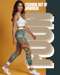 Vibrant Floral Women's Leggings, Comfortable Activewear, Unique Workout Pants, Stylish Yoga Leggings, Colorful Casual Wear - Studio Nowhere All Over Prints