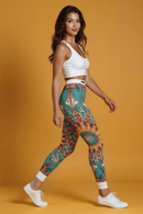 Vibrant Floral Women's Leggings, Comfortable Activewear, Unique Workout Pants, Stylish Yoga Leggings, Colorful Casual Wear - Studio Nowhere All Over Prints