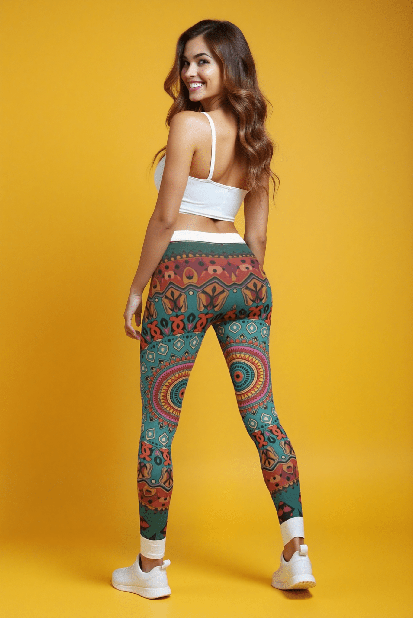 Women's Boho Patterned Leggings - Casual Chic Activewear, Yoga Leggings, Fitness Pants, Spring Fashion, Gift for Her - Studio Nowhere All Over Prints
