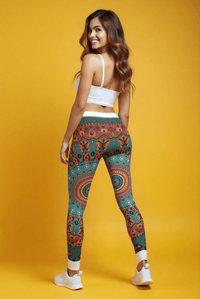 Women's Boho Patterned Leggings - Casual Chic Activewear, Yoga Leggings, Fitness Pants, Spring Fashion, Gift for Her - Studio Nowhere All Over Prints