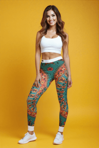 Women's Boho Patterned Leggings - Casual Chic Activewear, Yoga Leggings, Fitness Pants, Spring Fashion, Gift for Her - Studio Nowhere All Over Prints