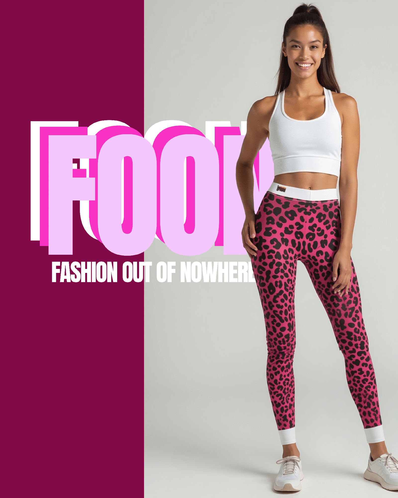 High Waist Women's Pink Leopard Print Leggings - Premium Sustainable Designer Yoga Pants
